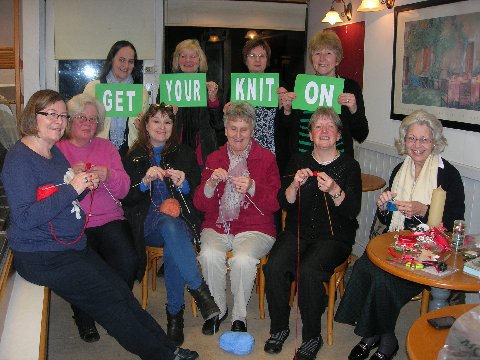 Some of our members knitting for the campaign